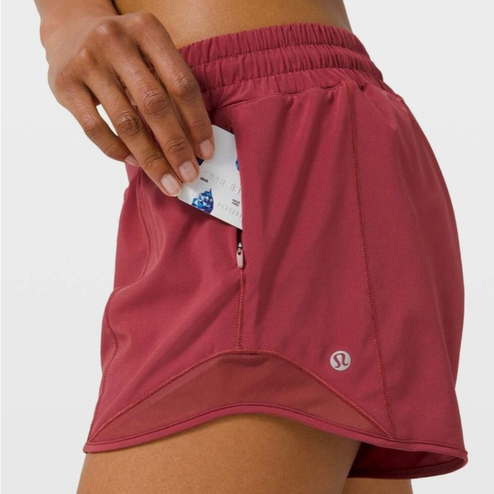 Lululemon Hotty Hot Short 4-inch Inseam in Dark Red, Size 8 Tall